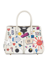Ebury Maxi Ii Allover Wink Stickers Tote, &pound;250, Handbags, White, Leather, Back view